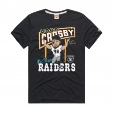 Unisex Las Vegas Raiders Maxx Crosby Homage Charcoal Caricature Player Graphic Tri-Blend T-Shirt