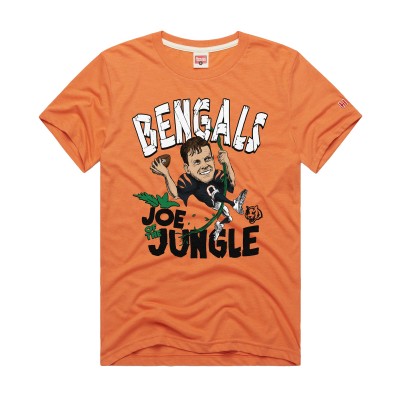 Unisex Cincinnati Bengals Joe Burrow Homage Orange Caricature Player Graphic Tri-Blend T-Shirt