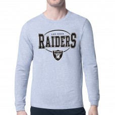 Las Vegas Raiders Starter Heather Gray Team Track Graphic Long Sleeve T-Shirt