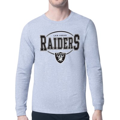 Las Vegas Raiders Starter Heather Gray Team Track Graphic Long Sleeve T-Shirt