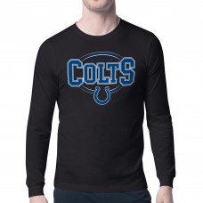 Indianapolis Colts Starter Black Team Track Graphic Long Sleeve T-Shirt