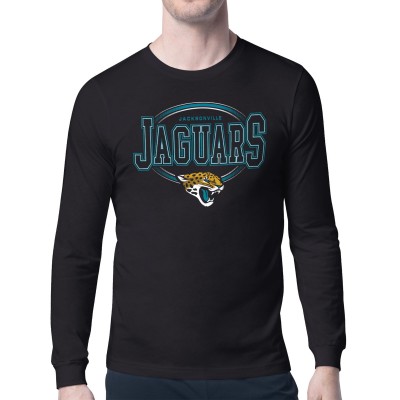 Jacksonville Jaguars Starter Black Team Track Graphic Long Sleeve T-Shirt