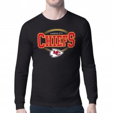 Kansas City Chiefs Starter Black Team Track Graphic Long Sleeve T-Shirt