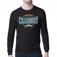 Los Angeles Chargers Starter Black Team Track Graphic Long Sleeve T-Shirt