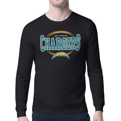 Los Angeles Chargers Starter Black Team Track Graphic Long Sleeve T-Shirt