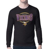 Minnesota Vikings Starter Black Team Track Graphic Long Sleeve T-Shirt