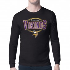 Minnesota Vikings Starter Black Team Track Graphic Long Sleeve T-Shirt