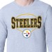 Pittsburgh Steelers Starter Heather Gray Team Track Graphic Long Sleeve T-Shirt