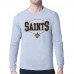 New Orleans Saints Starter Heather Gray Team Track Graphic Long Sleeve T-Shirt New Orleans Saints Starter Heather Gray Team Track Graphic Long Sleeve T-Shirt