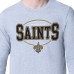 New Orleans Saints Starter Heather Gray Team Track Graphic Long Sleeve T-Shirt