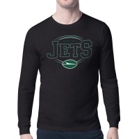 New York Jets Starter Black Team Track Graphic Long Sleeve T-Shirt