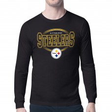 Pittsburgh Steelers Starter Black Team Track Graphic Long Sleeve T-Shirt