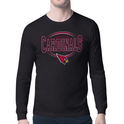 Arizona Cardinals Starter Black Team Track Graphic Long Sleeve T-Shirt