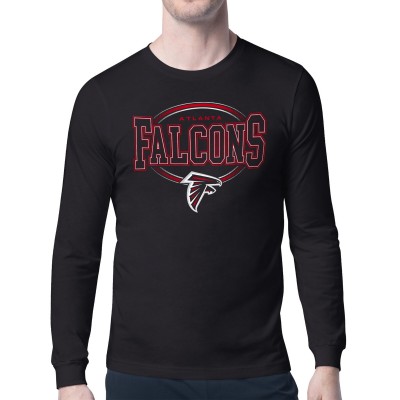 Футболка с длинным рукавом Atlanta Falcons Starter Black Team Track Graphic