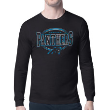 Футболка с длинным рукавом Carolina Panthers Starter Black Team Track Graphic