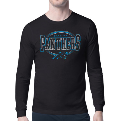 Футболка с длинным рукавом Carolina Panthers Starter Black Team Track Graphic