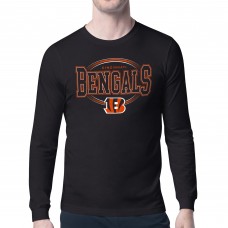 Cincinnati Bengals Starter Black Team Track Graphic Long Sleeve T-Shirt