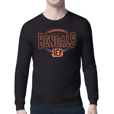 Cincinnati Bengals Starter Black Team Track Graphic Long Sleeve T-Shirt