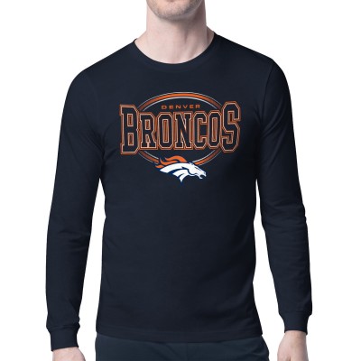 Футболка с длинным рукавом Denver Broncos Starter Navy Team Track Graphic