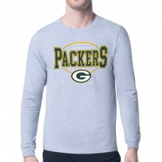 Футболка с длинным рукавом Green Bay Packers Starter Heather Gray Team Track Graphic