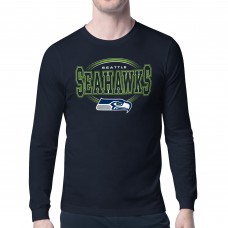 Seattle Seahawks Starter College Navy Team Track Graphic Long Sleeve T-Shirt
