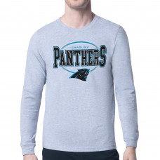 Футболка с длинным рукавом Carolina Panthers Starter Heather Gray Team Track Graphic