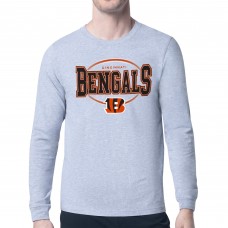 Cincinnati Bengals Starter Heather Gray Team Track Graphic Long Sleeve T-Shirt