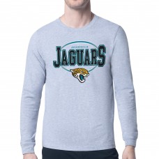 Jacksonville Jaguars Starter Heather Gray Team Track Graphic Long Sleeve T-Shirt