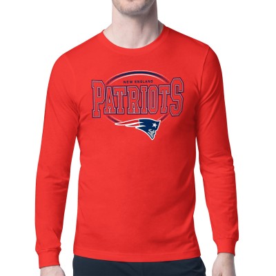 New England Patriots Starter Red Team Track Graphic Long Sleeve T-Shirt