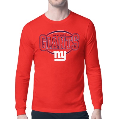 New York Giants Starter Red Team Track Graphic Long Sleeve T-Shirt