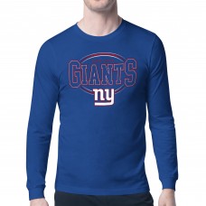 New York Giants Starter Royal Team Track Graphic Long Sleeve T-Shirt