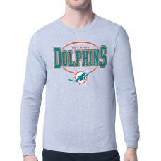 Miami Dolphins Starter Gray Team Track Graphic Long Sleeve T-Shirt