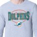 Miami Dolphins Starter Gray Team Track Graphic Long Sleeve T-Shirt