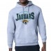 Jacksonville Jaguars Starter Heather Gray Team Track Graphic Pullover Hoodie