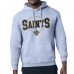 New Orleans Saints Starter Heather Gray Team Track Graphic Pullover Hoodie New Orleans Saints Starter Heather Gray Team Track Graphic Pullover Hoodie