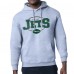 New York Jets Starter Heather Gray Team Track Graphic Pullover Hoodie