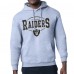 Las Vegas Raiders Starter Heather Gray Team Track Graphic Pullover Hoodie