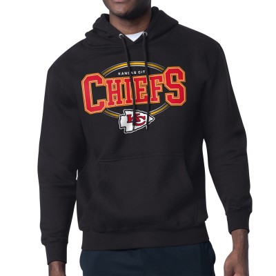 Kansas City Chiefs Starter Black Team Track Graphic Pullover Hoodie