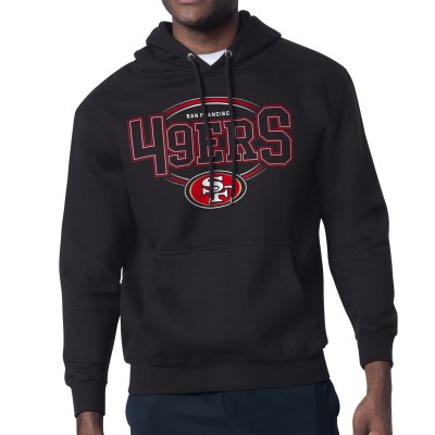 San Francisco 49ers Starter Black Team Track Graphic Pullover Hoodie