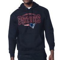New England Patriots Starter Navy Team Track Graphic Pullover Hoodie