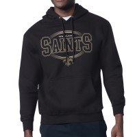 New Orleans Saints Starter Black Team Track Graphic Pullover Hoodie
