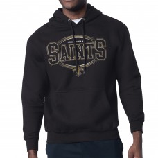 New Orleans Saints Starter Black Team Track Graphic Pullover Hoodie