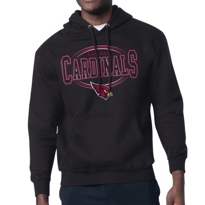 Arizona Cardinals Starter Black Team Track Graphic Pullover Hoodie
