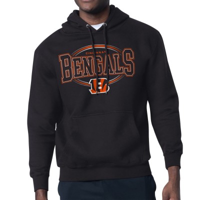 Cincinnati Bengals Starter Black Team Track Graphic Pullover Hoodie