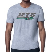 New York Jets Starter Heather Gray Logo Push Graphic T-Shirt