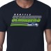 Seattle Seahawks Starter College Navy Logo Push Graphic T-Shirt