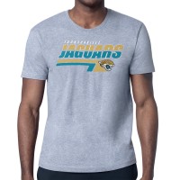 Jacksonville Jaguars Starter Heather Gray Logo Push Graphic T-Shirt