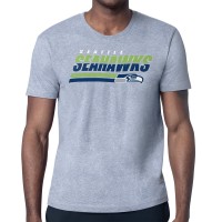 Seattle Seahawks Starter Heather Gray Logo Push Graphic T-Shirt