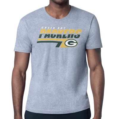Футболка Green Bay Packers Starter Heather Gray Logo Push Graphic