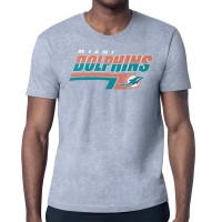 Miami Dolphins Starter Heather Gray Logo Push Graphic T-Shirt